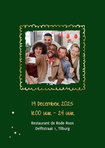 Zakelijke kerstkaart uitnodiging kerstdiner tafel doodle 2
