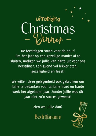 Zakelijke kerstkaart uitnodiging kerstdiner tafel doodle 3
