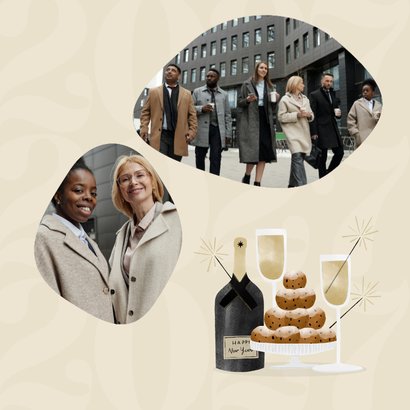 Zakelijke kerstkaart uitnodiging nieuwjaarsborrel champagne 2