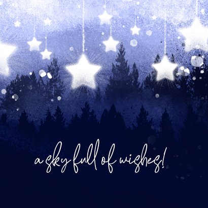 Zakelijke kerstkaart vallende sterren wens 2