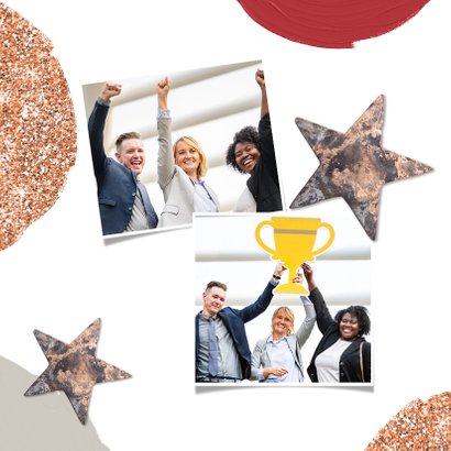 Zakelijke kerstkaart verf glitter sterren foto's 2