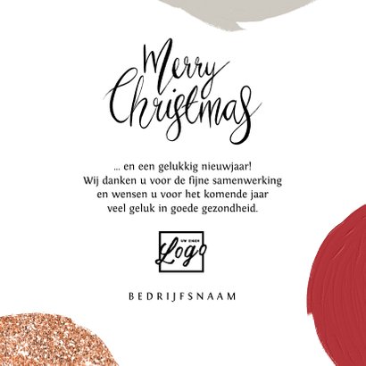 Zakelijke kerstkaart verf glitter sterren foto's 3