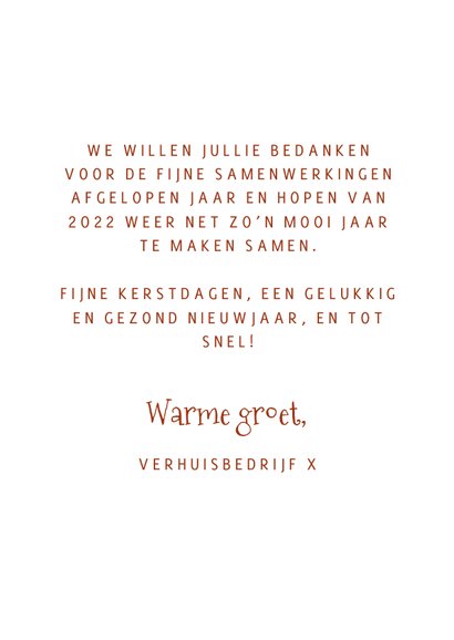 Zakelijke kerstkaart verhuisbedrijf met geladen verhuiswagen 3
