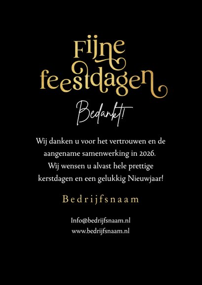 Zakelijke kerstkaart vuurwerk goud fijne feestdagen hip 3