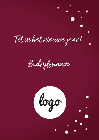 Zakelijke Kerstkaart Wijn goud met logo 3