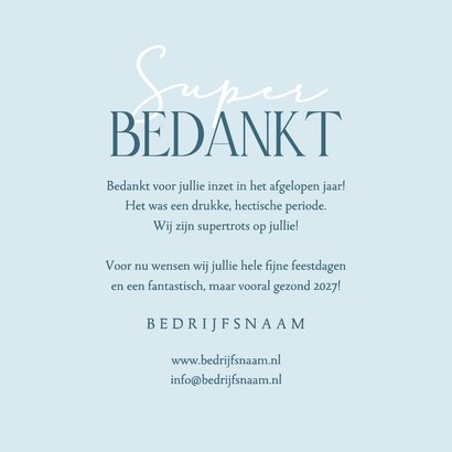 Zakelijke kerstkaart winter sneeuwsterren sneeuw bedankt 3
