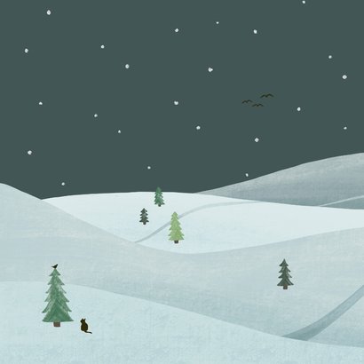 Zakelijke kerstkaart winterlandschap Achterkant