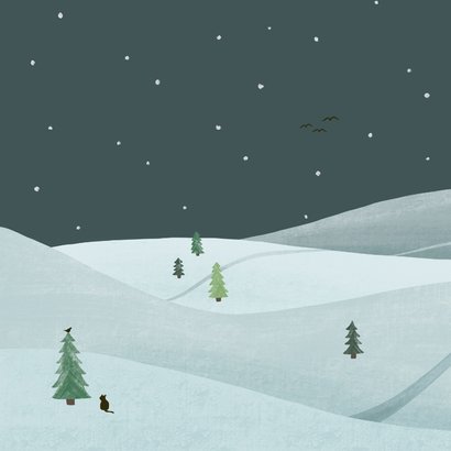 Zakelijke kerstkaart winterlandschap  Achterkant
