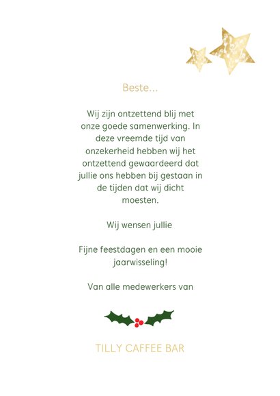 Zakelijke kerstkaart wit staand - een gouden kerst 3
