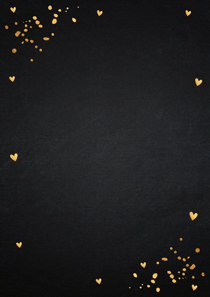 Zakelijke kerstkaart zwart foto goudlook confetti Achterkant