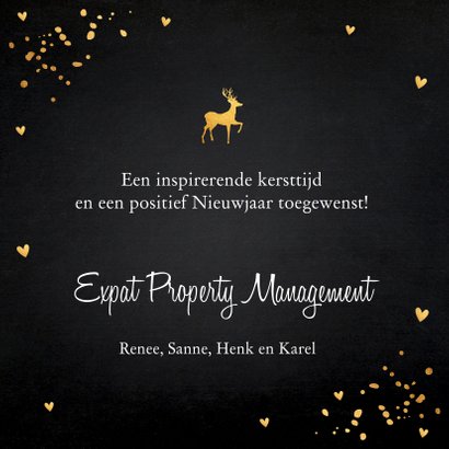 Zakelijke kerstkaart zwart goudlook confetti 3