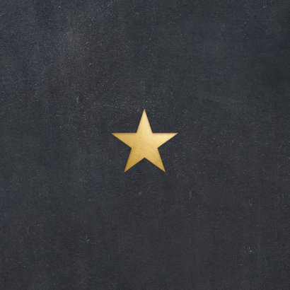 Zakelijke kerstkaart zwart kerstboom met gouden letters Achterkant