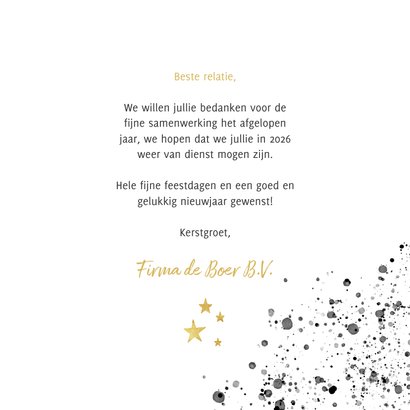Zakelijke kerstkaart zwarte waterverf en gouden typografie 3