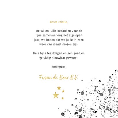 Zakelijke kerstkaart zwarte waterverf en gouden typografie 3