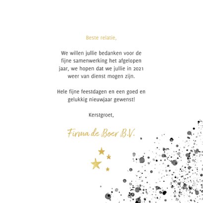 Zakelijke kerstkaart zwarte waterverf en gouden typografie 3
