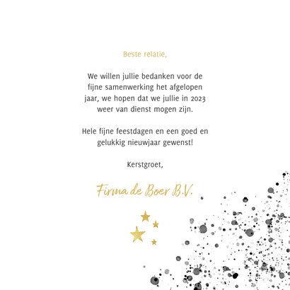 Zakelijke kerstkaart zwarte waterverf en gouden typografie 3