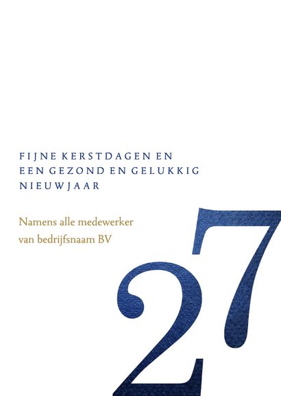 Zakelijke kerstkaarten stijlvol blauw 2027 3