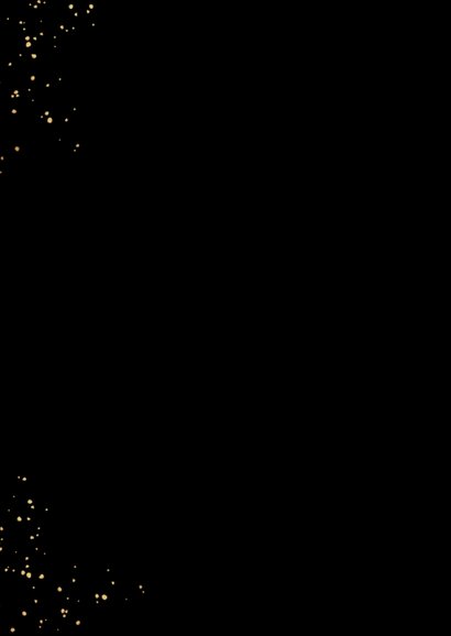Zakelijke Nieuwjaarskaart 2021 goud cijfers spetters foto Achterkant