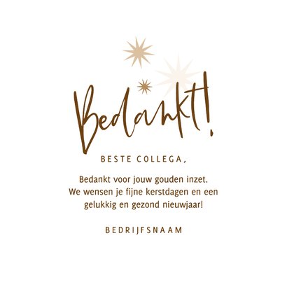 Zakelijke nieuwjaarskaart 2027 bedankt sterren beige 3