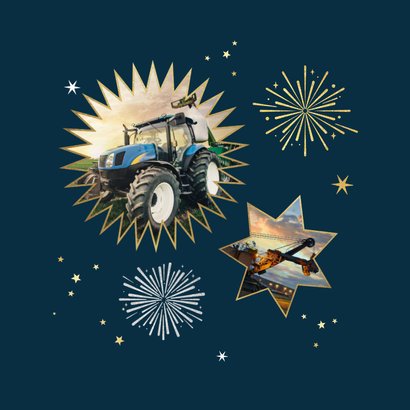 Zakelijke nieuwjaarskaart bedankt vuurwerk sterren logo 2