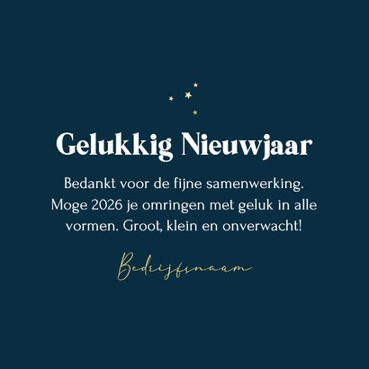 Zakelijke nieuwjaarskaart bedankt vuurwerk sterren logo 3