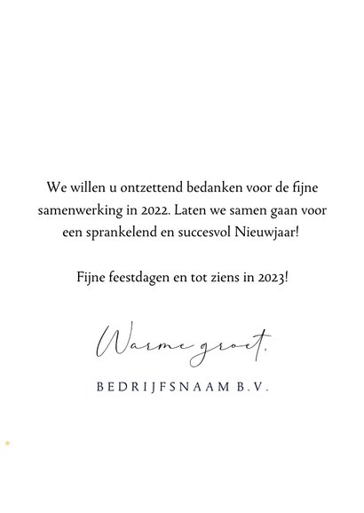 Zakelijke nieuwjaarskaart collage ‘Best of’ goud sterren 3