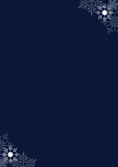 Zakelijke nieuwjaarskaart donkerblauw sneeuwvlokken goud 2