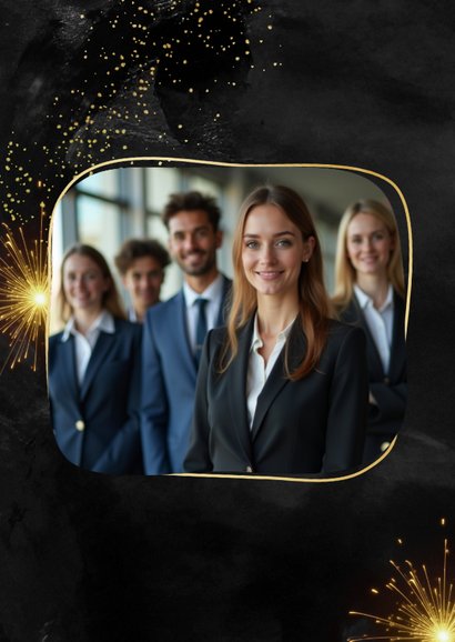 Zakelijke nieuwjaarskaart foto goud succesvol nieuwjaar 2