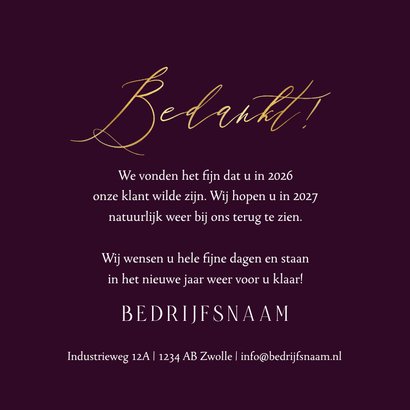 Zakelijke nieuwjaarskaart foto sterrenstof oliebol goud 3