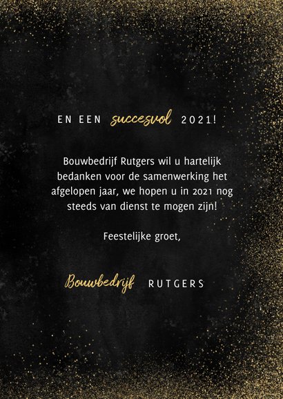 Zakelijke nieuwjaarskaart gouden 2021 en foto's 3