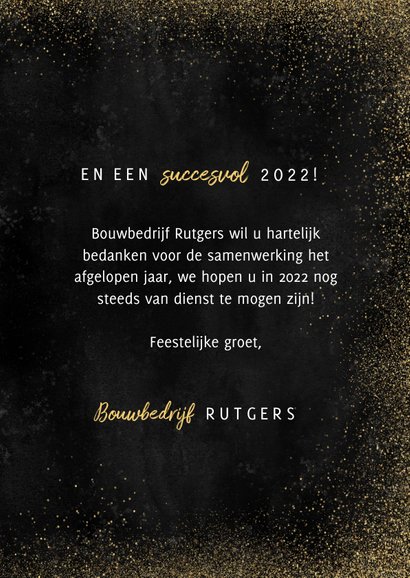 Zakelijke nieuwjaarskaart gouden 2022 en foto's 3