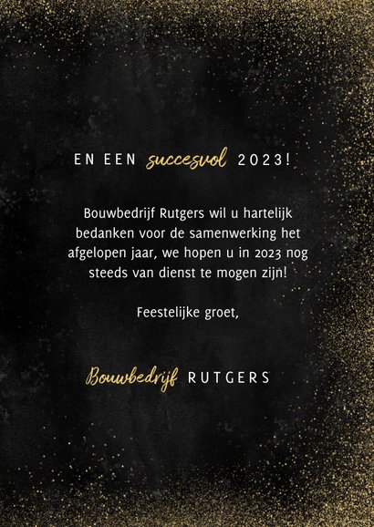 Zakelijke nieuwjaarskaart gouden 2023 en foto's 3
