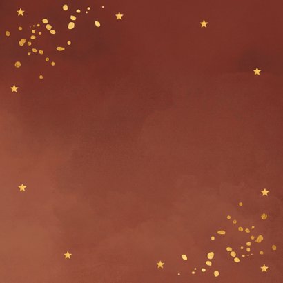 Zakelijke Nieuwjaarskaart roestbruin goudlook confetti 2