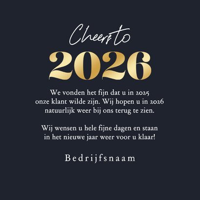 Zakelijke nieuwjaarskaart sterren vuurwerk foto 2026 goud 3