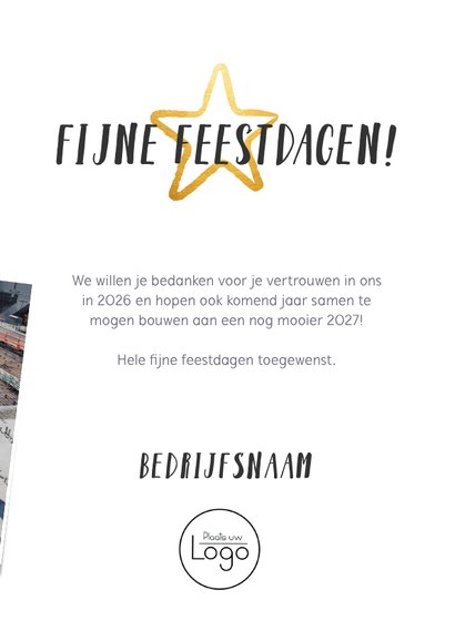 Zakelijke nieuwjaarskaart terugblijk 2026 fotocollage 3