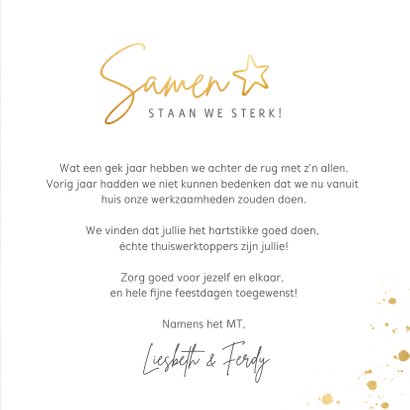 Zakelijke positieve kerstkaart Corona voor medewerkers 3