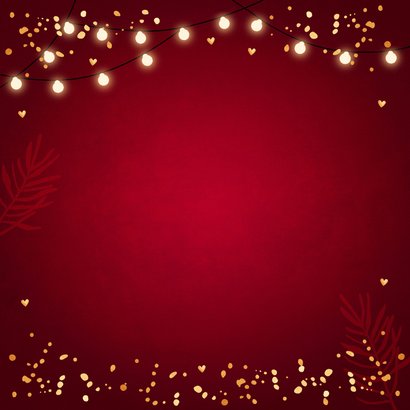 Zakelijke rode kerstkaart foto lampjes goudlook 2