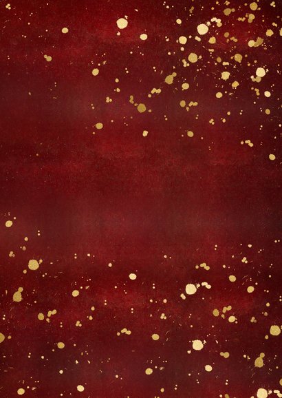 Zakelijke rode nieuwjaarskaart met gouden 2021 en polaroids Achterkant
