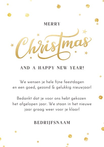 Zakelijke staande kerstkaart met grote foto en Christmas 3