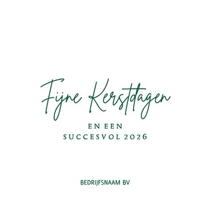 Zakelijke stijlvolle kerstkaart 2026 groen met rood 3