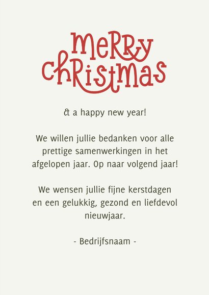 Zakelijke typografische kerstkaart met zuurstok en hulst 3