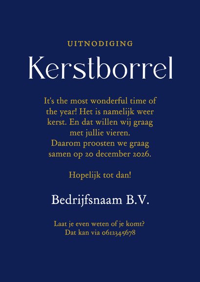 Zakelijke uitnodiging kerstborrel met kerst cocktails  3