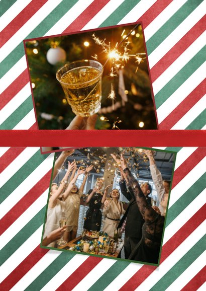 Zakelijke uitnodiging met rode strik kerstdiner medewerkers 2