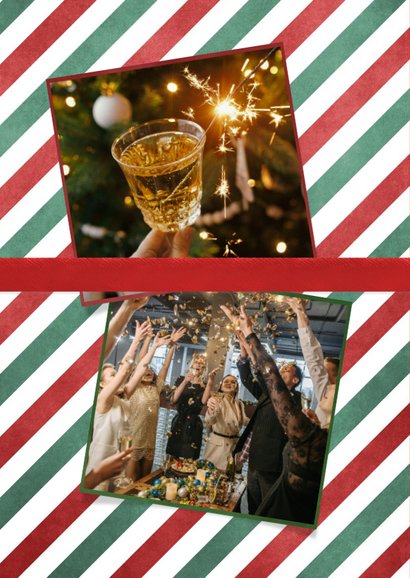 Zakelijke uitnodiging met rode strik kerstdiner medewerkers 2