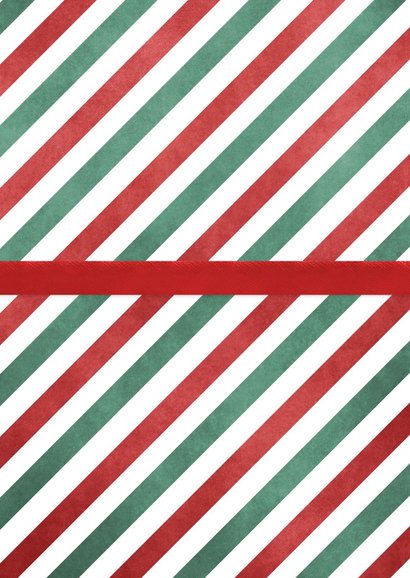 Zakelijke uitnodiging met rode strik kerstdiner medewerkers Achterkant