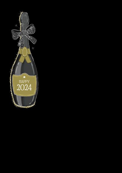 Zakelijke uitnodiging nieuwjaarsborrel champagnefles 2