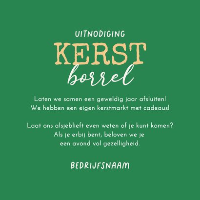 Zakelijke uitnodigingskaart kerstborrel kabouters grappig 3