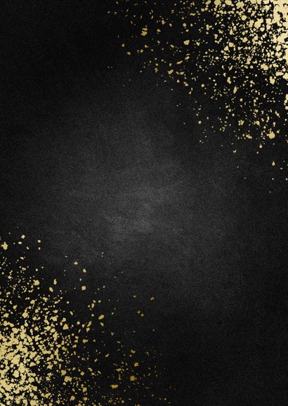 Zakelijke kerstkaart met foto goudlook 2021 en spetters Achterkant