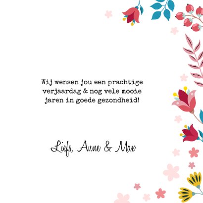 Zebra met bloementooi verjaardagskaart 3