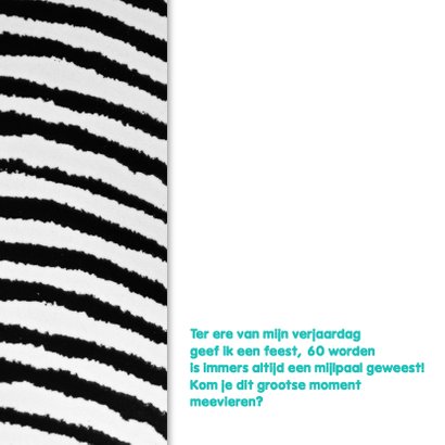 Zebraprint uitnodiging foto - DH 2